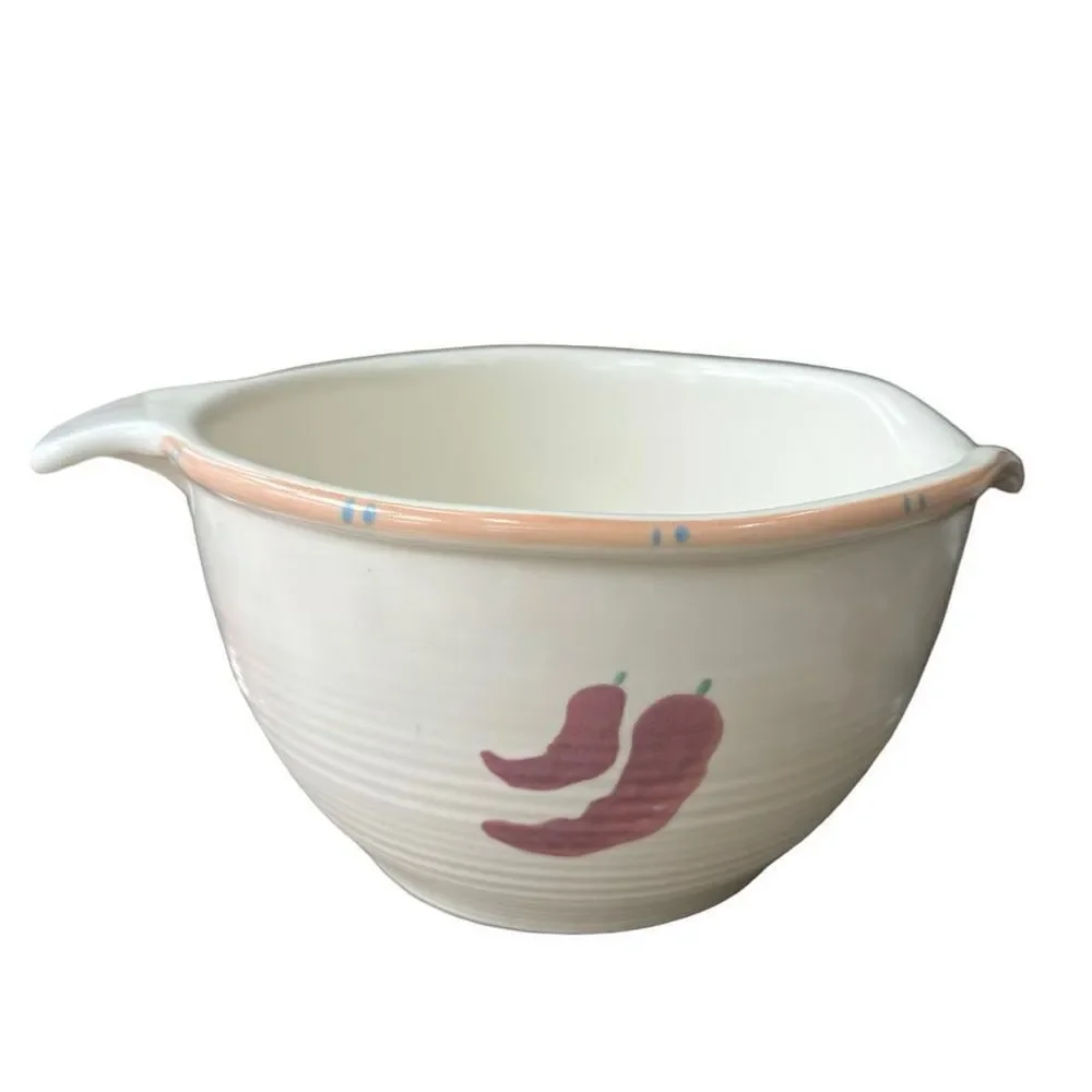 Taos Treasure Craft vintage mixing Bowl 12”X6” chili peppers